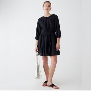 J. Crew Palermo Linen Dress Black Medium